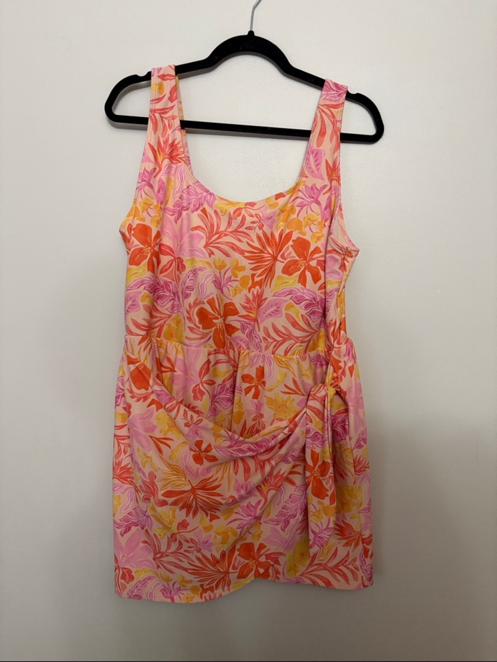 Women’s Pink Floral One-Piece Swimsuit Dress